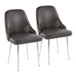 Marcel Grey Faux Leather Contemporary Dining Chairs (Set of 2) 13 Marcel Grey Faux Leather Contemporary Dining Chairs (Set of 2)