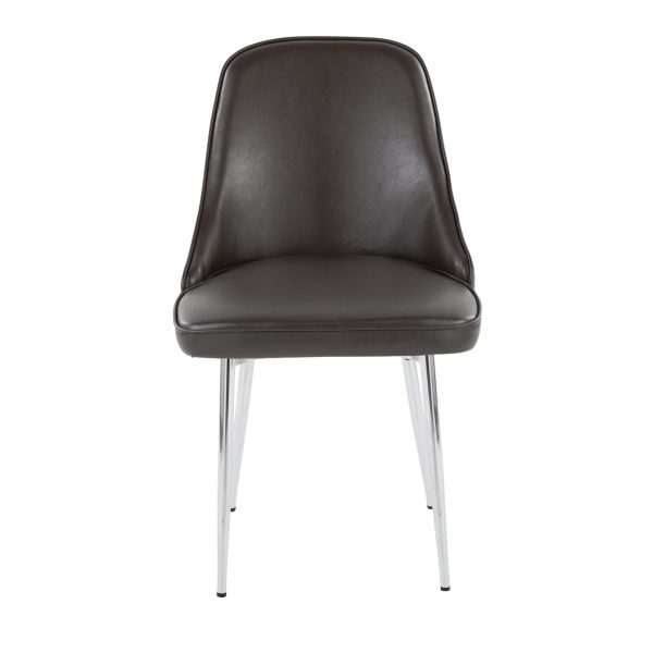Marcel Grey Faux Leather Contemporary Dining Chairs Set of 2 7