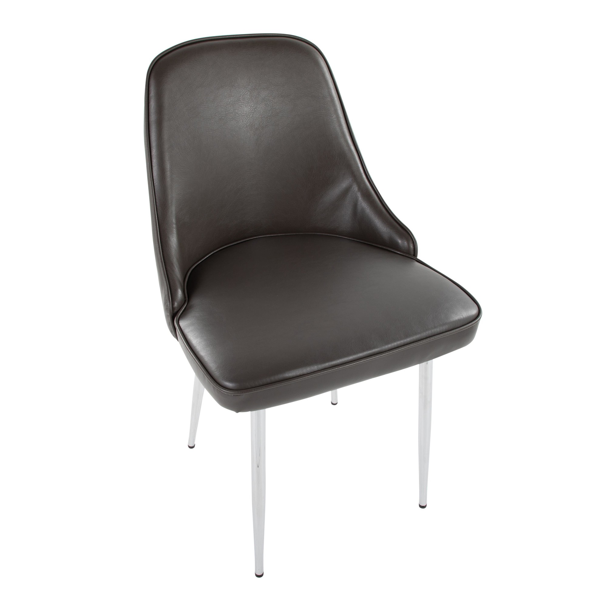 Marcel Grey Faux Leather Contemporary Dining Chairs (Set of 2) 9 Marcel Grey Faux Leather Contemporary Dining Chairs (Set of 2) - Image 9