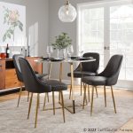 Marcel Grey Faux Leather Gold Contemporary Dining Chairs (Set of 2) 12 Marcel Grey Faux Leather Gold Contemporary Dining Chairs (Set of 2)