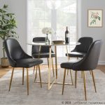 Marcel Grey Faux Leather Gold Contemporary Dining Chairs (Set of 2) 11 Marcel Grey Faux Leather Gold Contemporary Dining Chairs (Set of 2)
