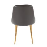 Marcel Grey Faux Leather Gold Contemporary Dining Chairs (Set of 2) 17 Marcel Grey Faux Leather Gold Contemporary Dining Chairs (Set of 2)