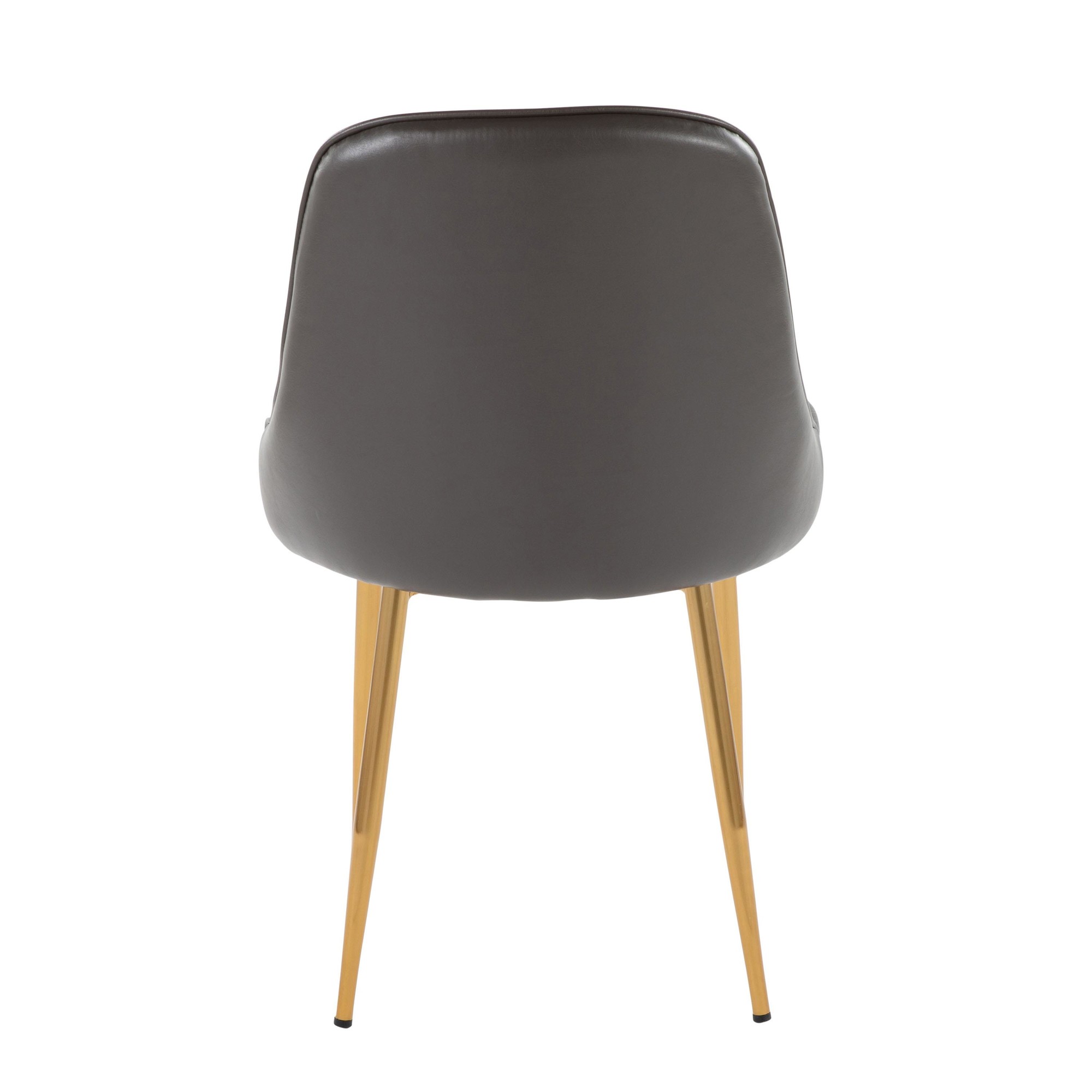 Marcel Grey Faux Leather Gold Contemporary Dining Chairs (Set of 2) 7 Marcel Grey Faux Leather Gold Contemporary Dining Chairs (Set of 2) - Image 7