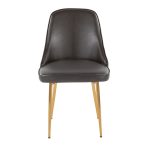 Marcel Grey Faux Leather Gold Contemporary Dining Chairs (Set of 2) 18 Marcel Grey Faux Leather Gold Contemporary Dining Chairs (Set of 2)