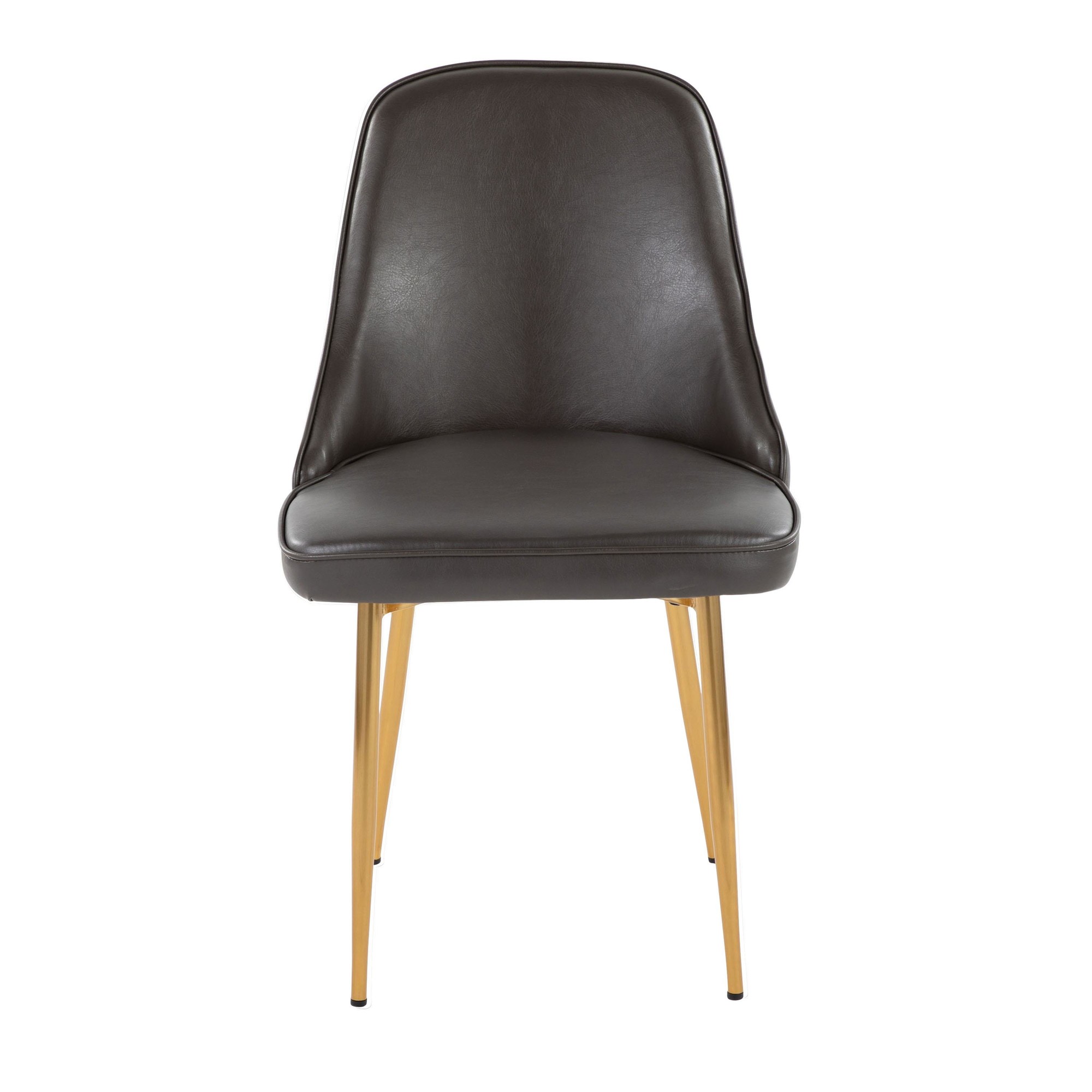 Marcel Grey Faux Leather Gold Contemporary Dining Chairs (Set of 2) 8 Marcel Grey Faux Leather Gold Contemporary Dining Chairs (Set of 2) - Image 8