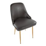Marcel Grey Faux Leather Gold Contemporary Dining Chairs (Set of 2) 19 Marcel Grey Faux Leather Gold Contemporary Dining Chairs (Set of 2)