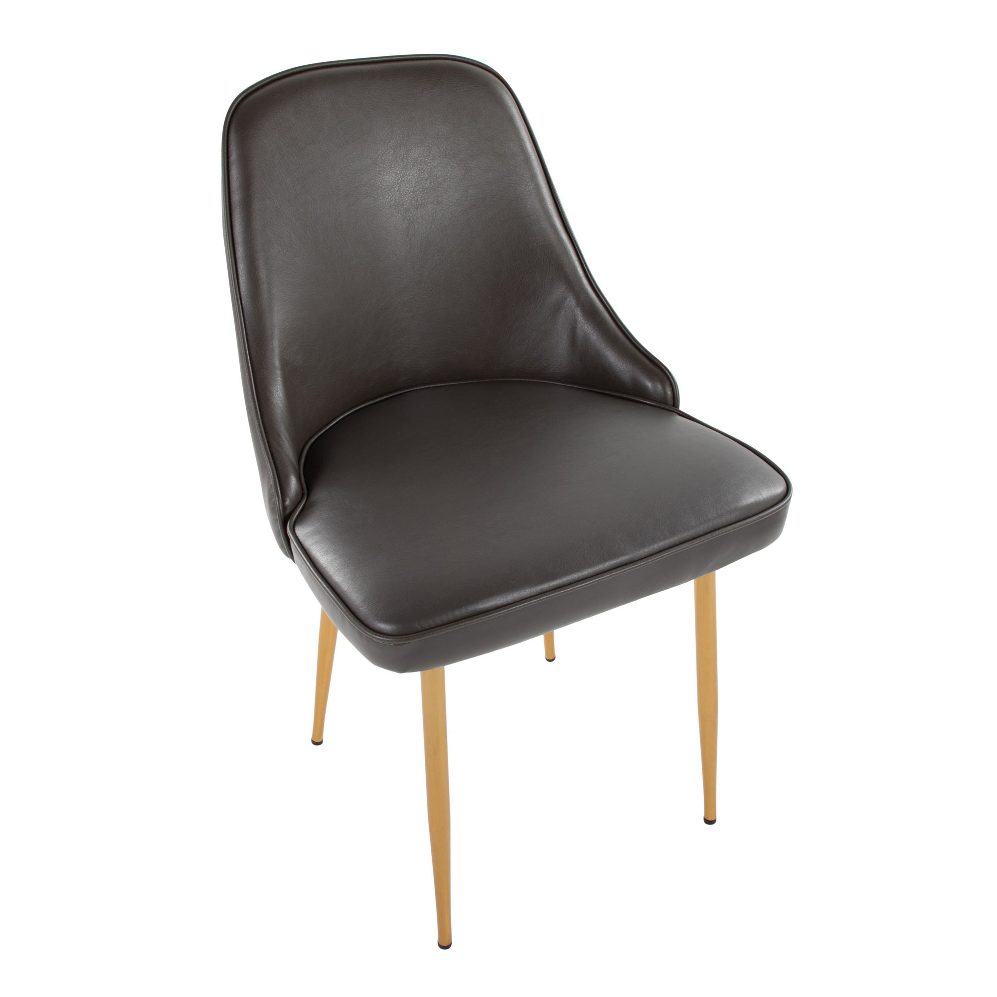 Marcel Grey Faux Leather Gold Contemporary Dining Chairs (Set of 2) 9 Marcel Grey Faux Leather Gold Contemporary Dining Chairs (Set of 2) - Image 9