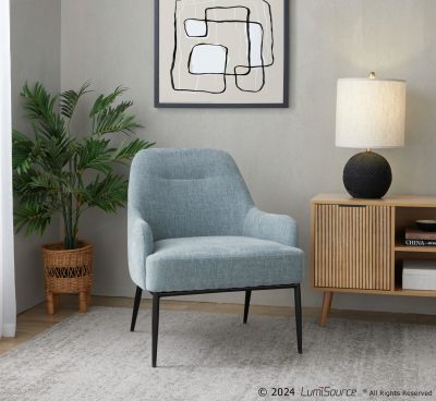 Marcel Light Blue Fabric Contemporary Accent Chair