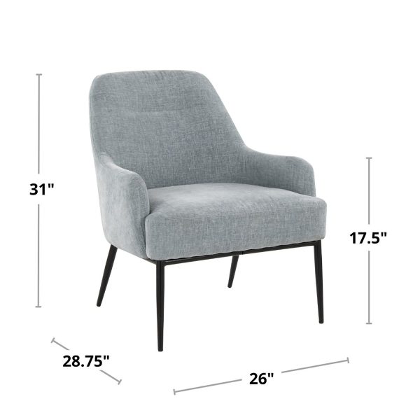 Marcel Light Blue Fabric Contemporary Accent Chair 9