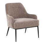 Marcel Light Brown Fabric Black Metal Contemporary Accent Chair