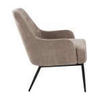 Marcel Light Brown Fabric Black Metal Contemporary Accent Chair