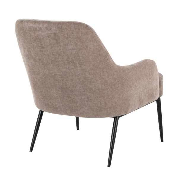 Marcel Light Brown Fabric Black Metal Contemporary Accent Chair 4