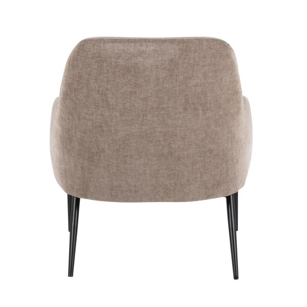 Marcel Light Brown Fabric Black Metal Contemporary Accent Chair 5