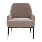 Marcel Light Brown Fabric Black Metal Contemporary Accent Chair