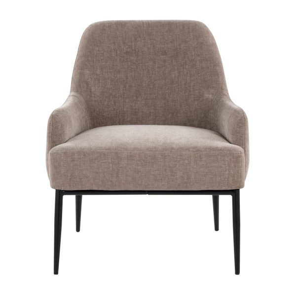 Marcel Light Brown Fabric Black Metal Contemporary Accent Chair 6