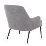Marcel Light Grey Fabric Black Metal Contemporary Accent Chair
