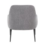 Marcel Light Grey Fabric Black Metal Contemporary Accent Chair