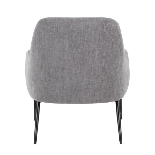 Marcel Light Grey Fabric Black Metal Contemporary Accent Chair 5