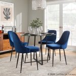 Marcel Navy Velvet Black Leg Contemporary Dining Chairs (Set of 2) 12 Marcel Navy Velvet Black Leg Contemporary Dining Chairs (Set of 2)