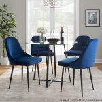 Marcel Navy Velvet Black Leg Contemporary Dining Chairs (Set of 2) 11 Marcel Navy Velvet Black Leg Contemporary Dining Chairs (Set of 2)