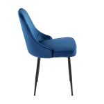Marcel Navy Velvet Black Leg Contemporary Dining Chairs (Set of 2) 15 Marcel Navy Velvet Black Leg Contemporary Dining Chairs (Set of 2)