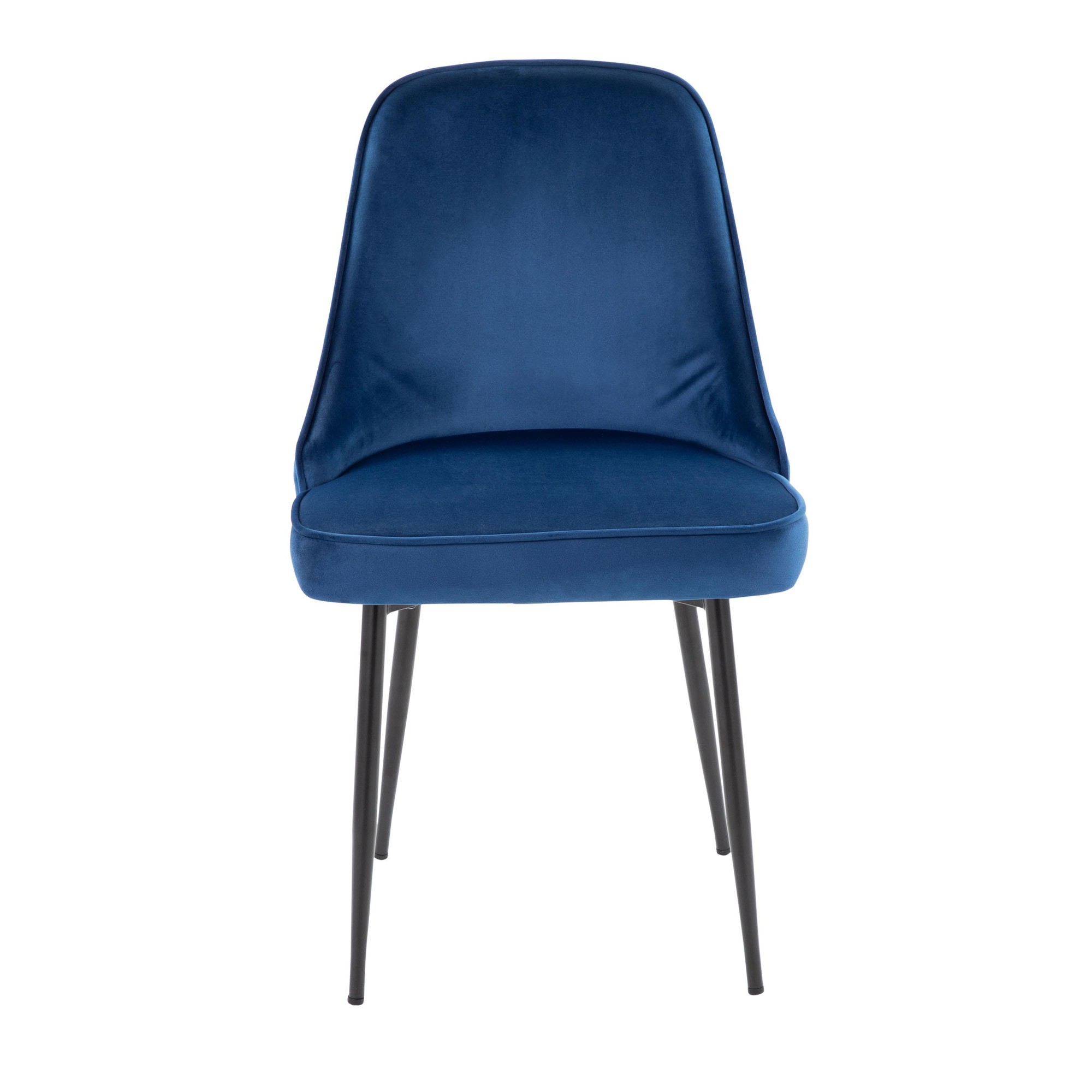 Marcel Navy Velvet Black Leg Contemporary Dining Chairs (Set of 2) 8 Marcel Navy Velvet Black Leg Contemporary Dining Chairs (Set of 2) - Image 8