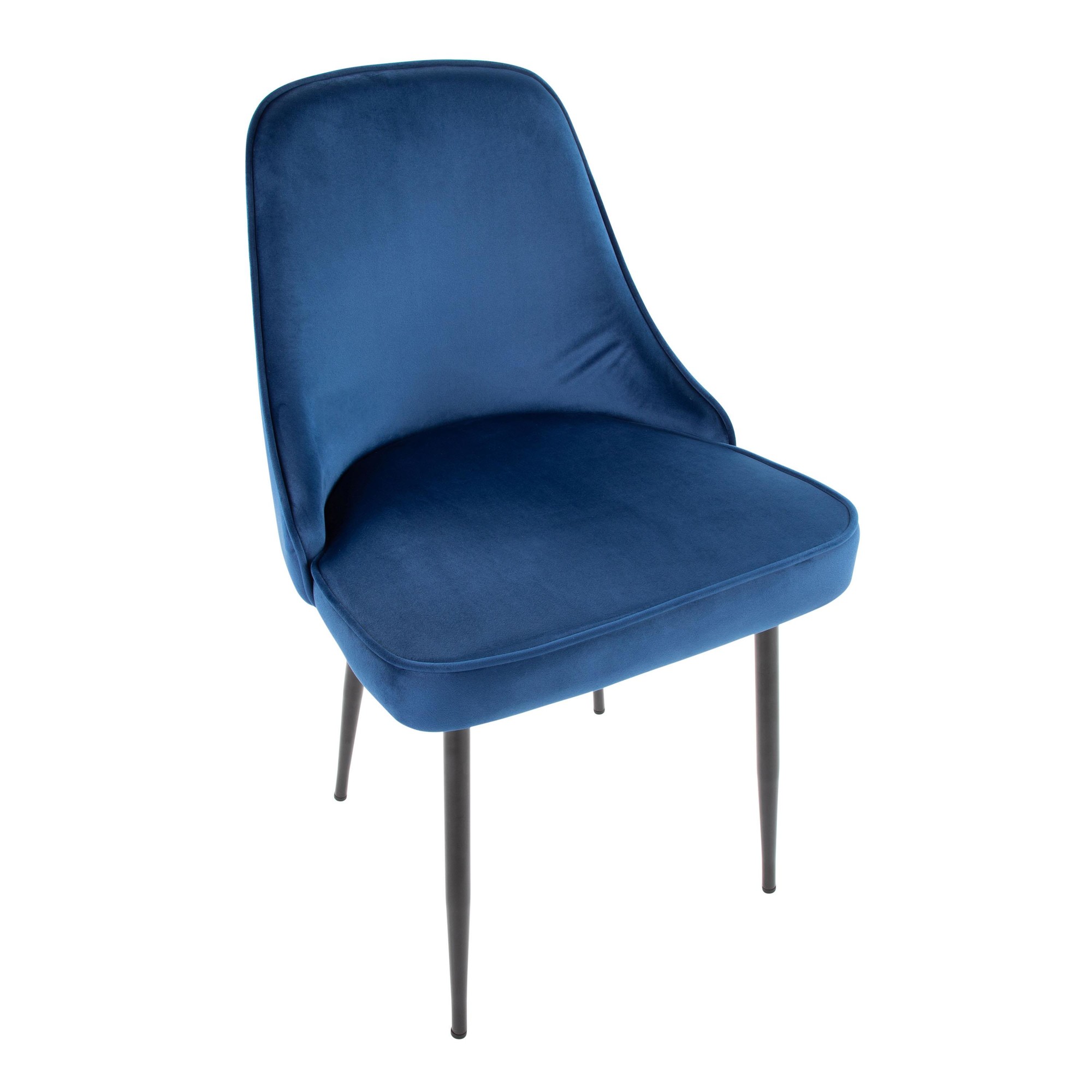 Marcel Navy Velvet Black Leg Contemporary Dining Chairs (Set of 2) 9 Marcel Navy Velvet Black Leg Contemporary Dining Chairs (Set of 2) - Image 9