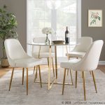 Marcel White Faux Leather Contemporary Dining Chairs Gold Frame (Set of 2) 11 Marcel White Faux Leather Contemporary Dining Chairs Gold Frame (Set of 2)