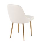 Marcel White Faux Leather Contemporary Dining Chairs Gold Frame (Set of 2) 16 Marcel White Faux Leather Contemporary Dining Chairs Gold Frame (Set of 2)