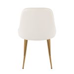 Marcel White Faux Leather Contemporary Dining Chairs Gold Frame (Set of 2) 17 Marcel White Faux Leather Contemporary Dining Chairs Gold Frame (Set of 2)