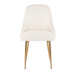 Marcel White Faux Leather Contemporary Dining Chairs Gold Frame (Set of 2) 18 Marcel White Faux Leather Contemporary Dining Chairs Gold Frame (Set of 2)