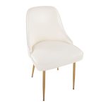Marcel White Faux Leather Contemporary Dining Chairs Gold Frame (Set of 2) 19 Marcel White Faux Leather Contemporary Dining Chairs Gold Frame (Set of 2)
