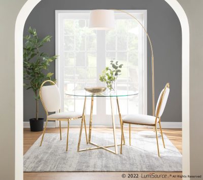 March Contemporary Floor Lamp White Marble Antique Brass Linen Shade