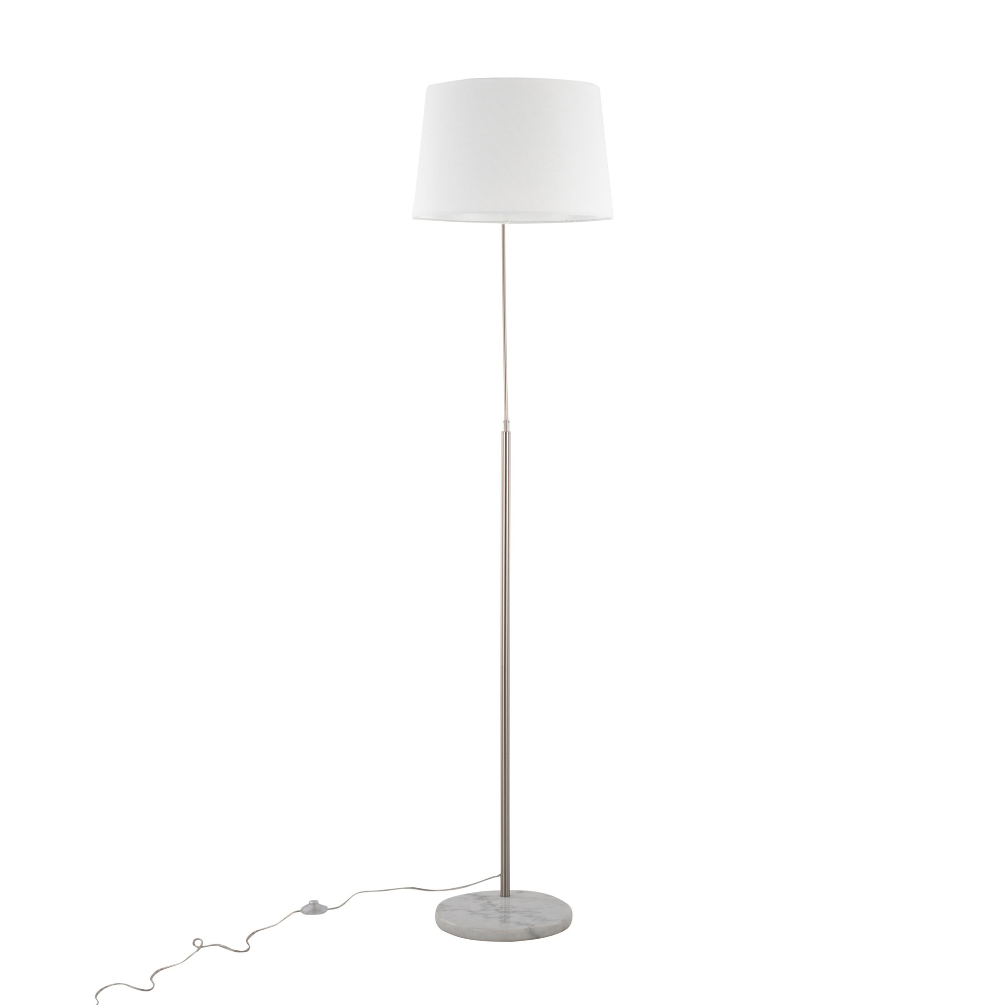 March Contemporary Floor Lamp White Marble Nickel Linen Shade 7 March Contemporary Floor Lamp White Marble Nickel Linen Shade - Image 7