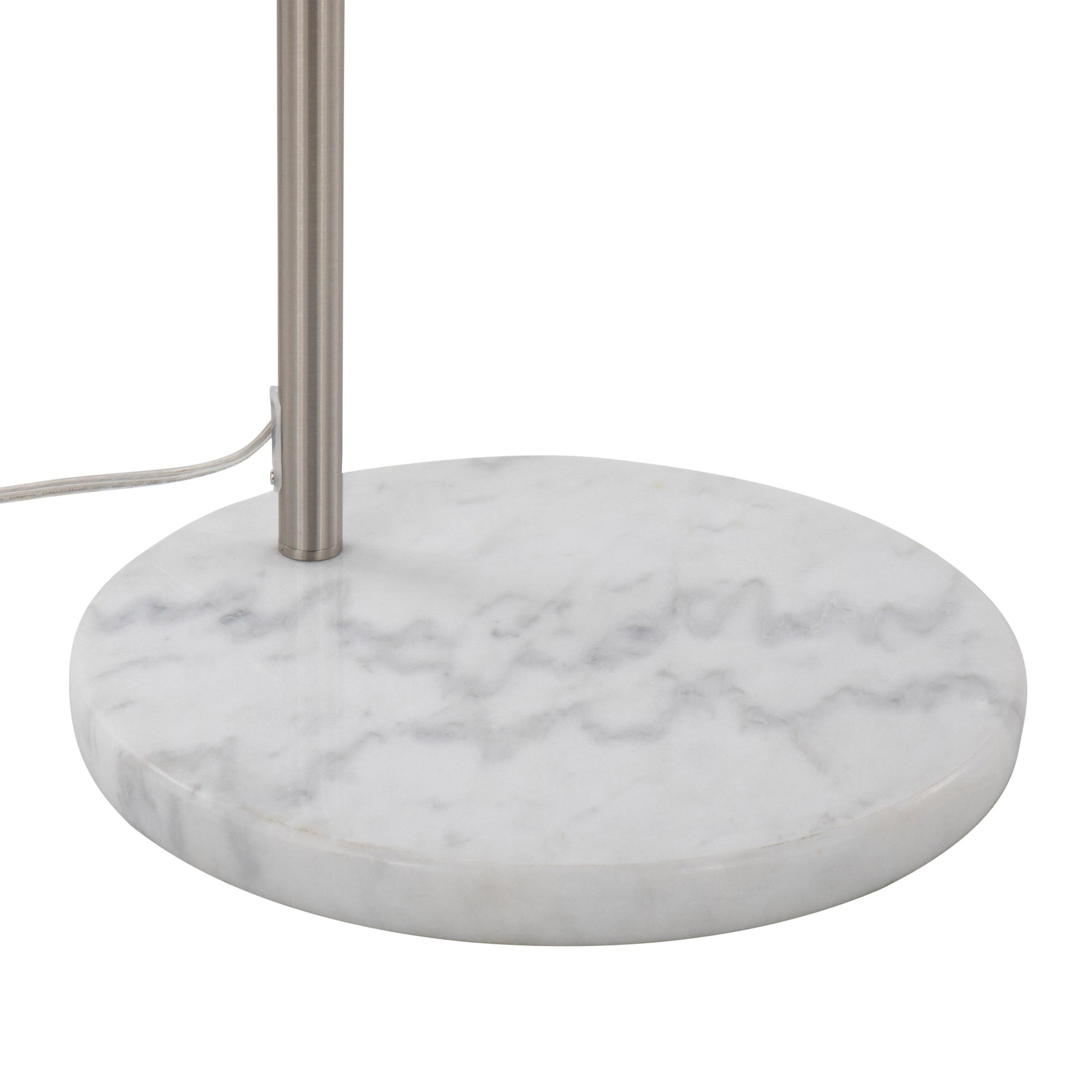 March Contemporary Floor Lamp White Marble Nickel Linen Shade 9 March Contemporary Floor Lamp White Marble Nickel Linen Shade - Image 9