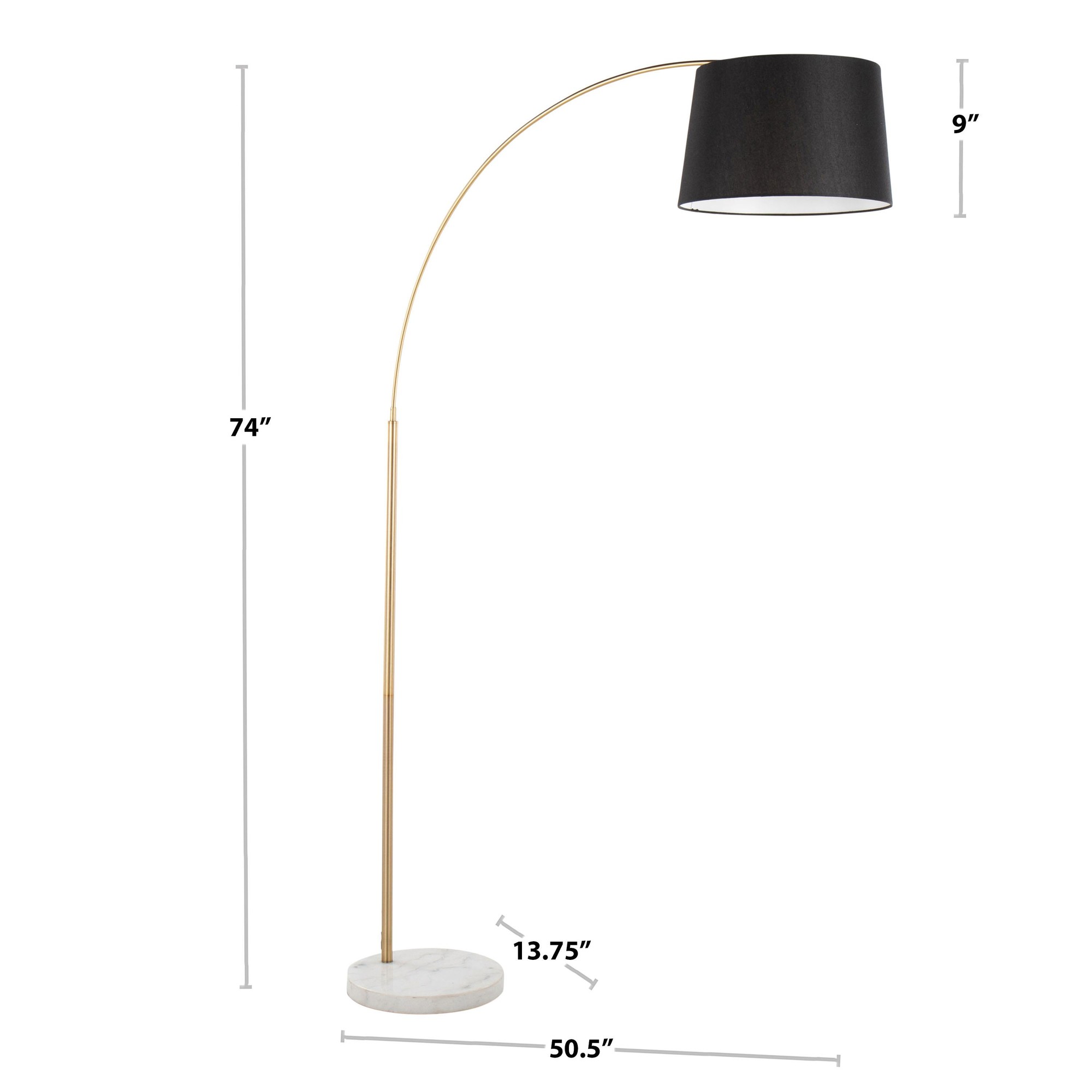 March Contemporary Floor Lamp White Marble Nickel Linen Shade 10 March Contemporary Floor Lamp White Marble Nickel Linen Shade - Image 10