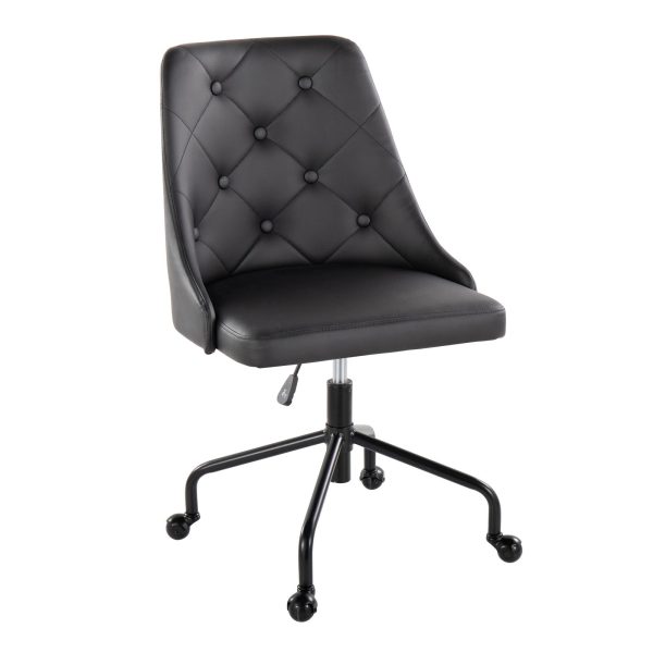 Marche Black Faux Leather Contemporary Adjustable Office Chair 2