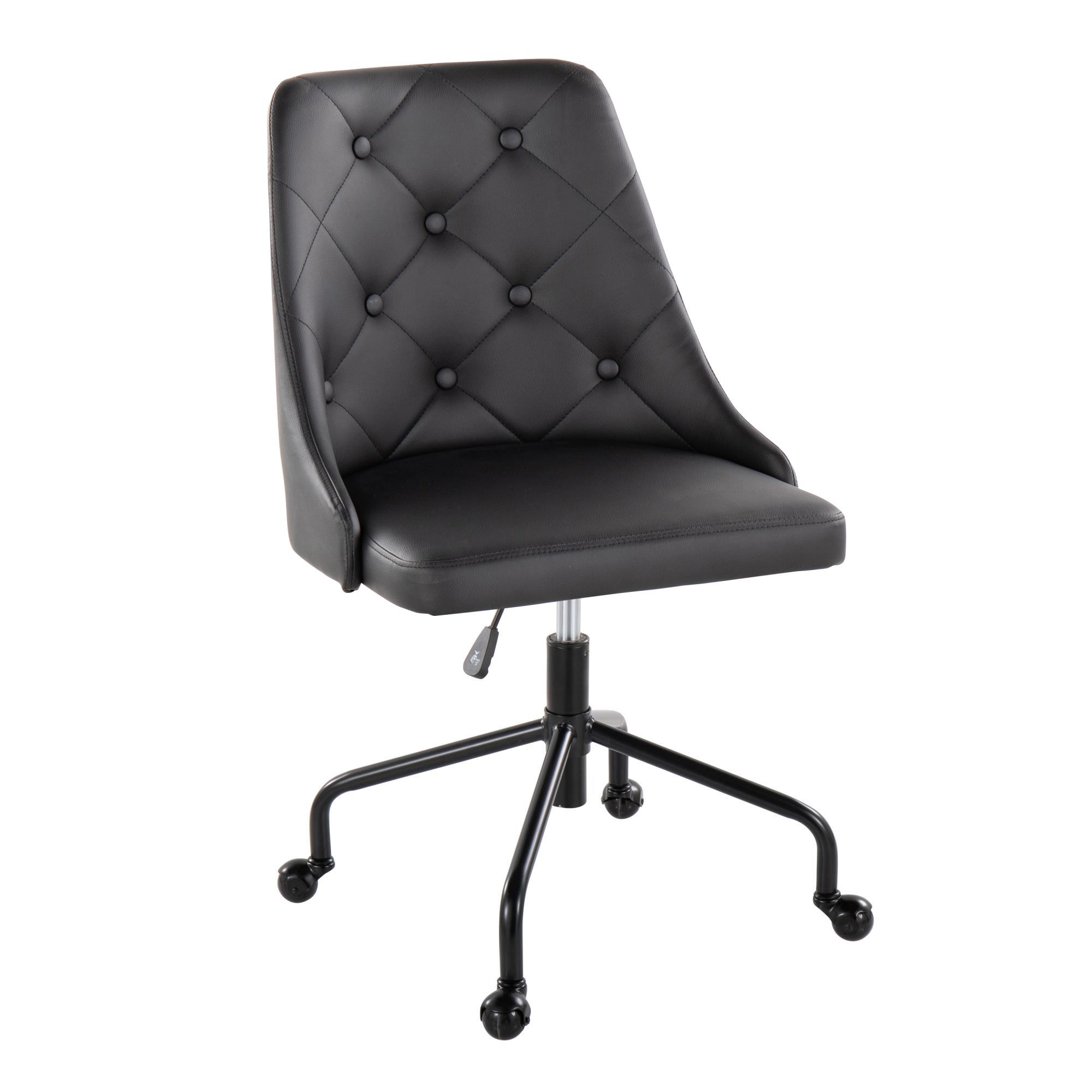 Marche Black Faux Leather Contemporary Adjustable Office Chair 3 Marche Black Faux Leather Contemporary Adjustable Office Chair - Image 3