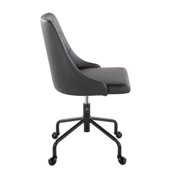 Marche Black Faux Leather Contemporary Adjustable Office Chair 3