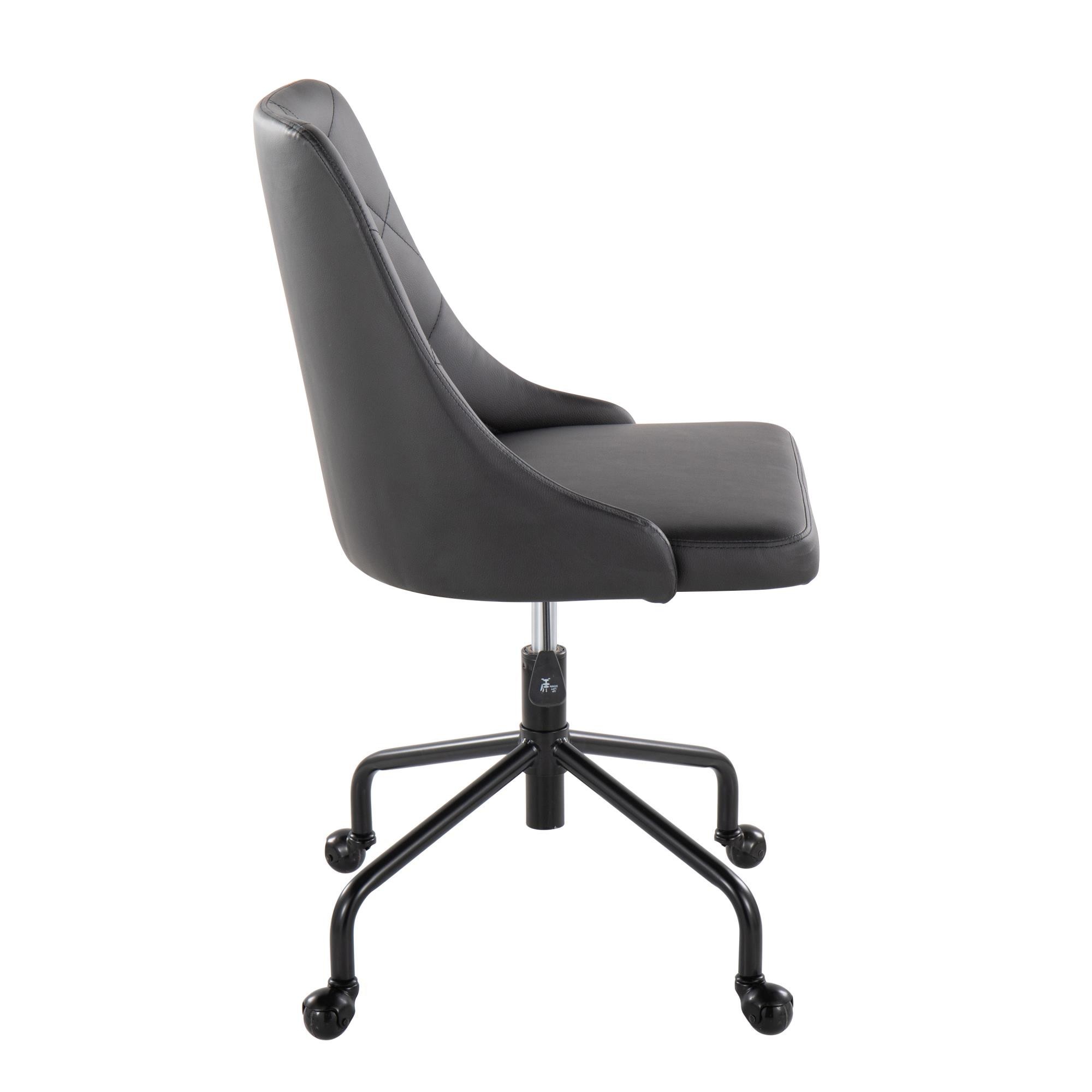 Marche Black Faux Leather Contemporary Adjustable Office Chair 4 Marche Black Faux Leather Contemporary Adjustable Office Chair - Image 4
