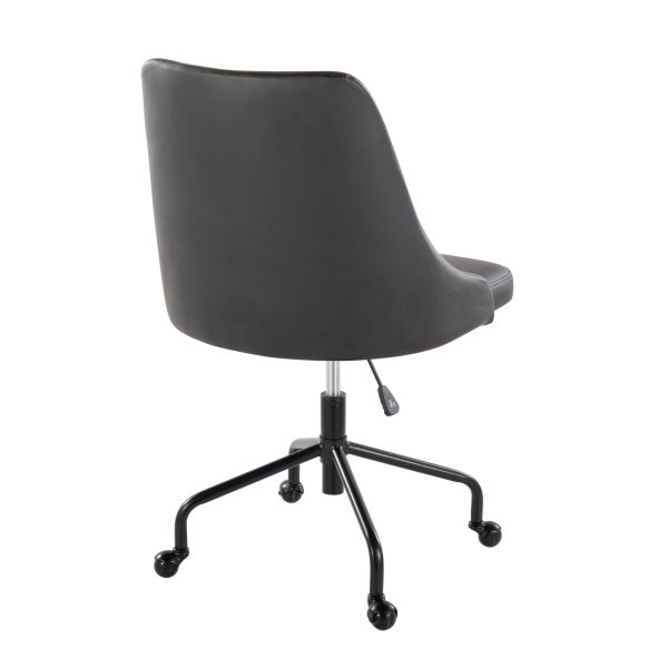 Marche Black Faux Leather Contemporary Adjustable Office Chair 4