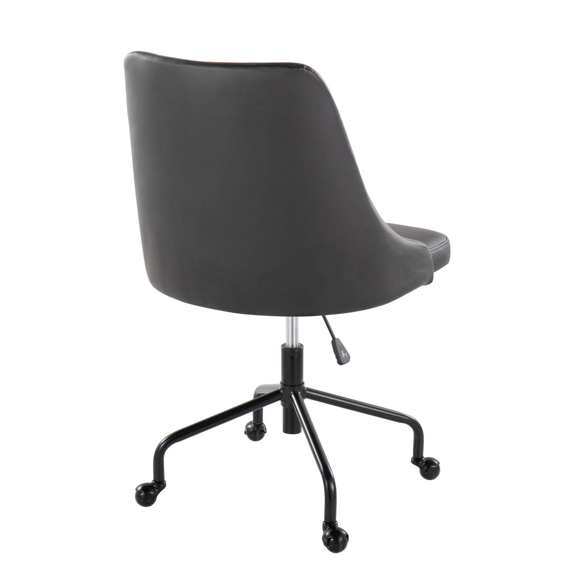 Marche Black Faux Leather Contemporary Adjustable Office Chair 5 Marche Black Faux Leather Contemporary Adjustable Office Chair - Image 5