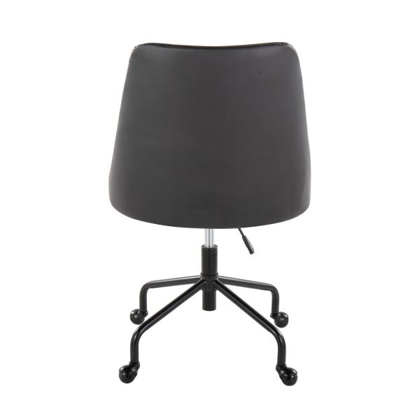 Marche Black Faux Leather Contemporary Adjustable Office Chair 5