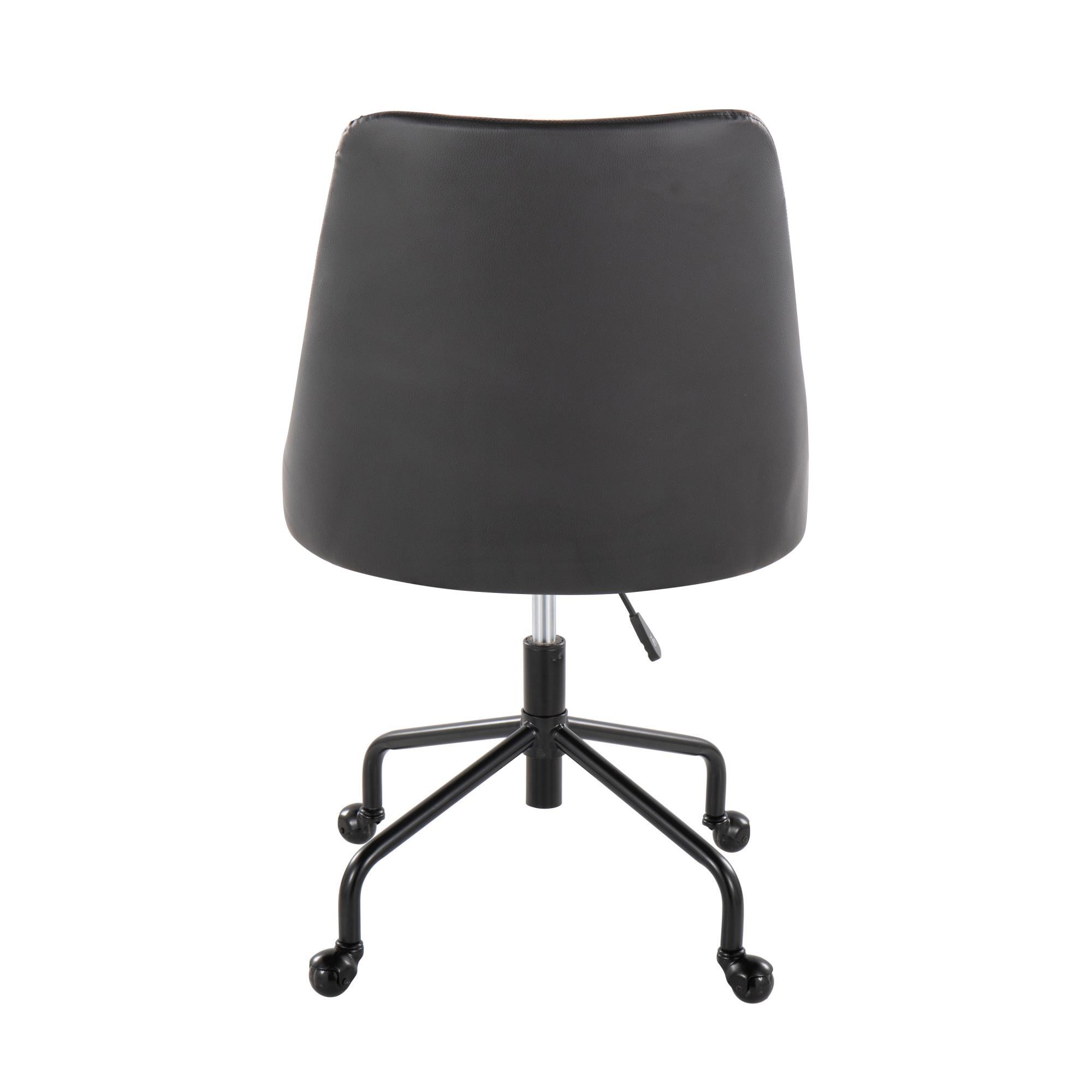 Marche Black Faux Leather Contemporary Adjustable Office Chair 6 Marche Black Faux Leather Contemporary Adjustable Office Chair - Image 6