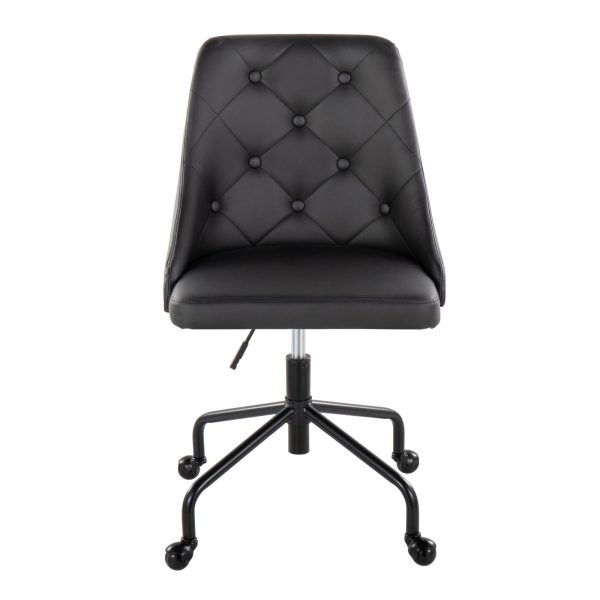 Marche Black Faux Leather Contemporary Adjustable Office Chair 6