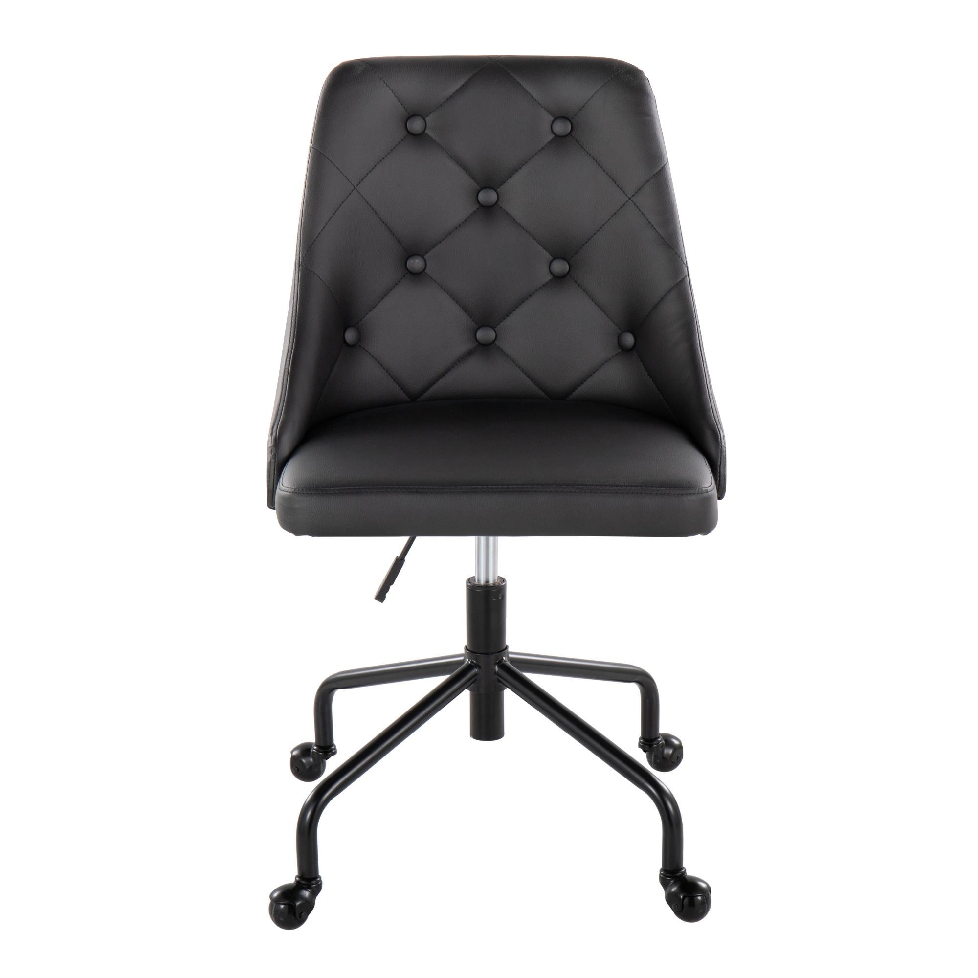 Marche Black Faux Leather Contemporary Adjustable Office Chair 7 Marche Black Faux Leather Contemporary Adjustable Office Chair - Image 7