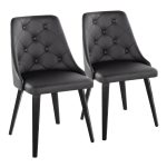 Marche Black Faux Leather Contemporary Dining Chairs (Set of 2) 10 Marche Black Faux Leather Contemporary Dining Chairs (Set of 2)