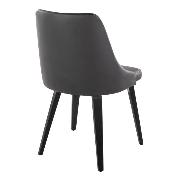 Marche Black Faux Leather Contemporary Dining Chairs Set of 2 4