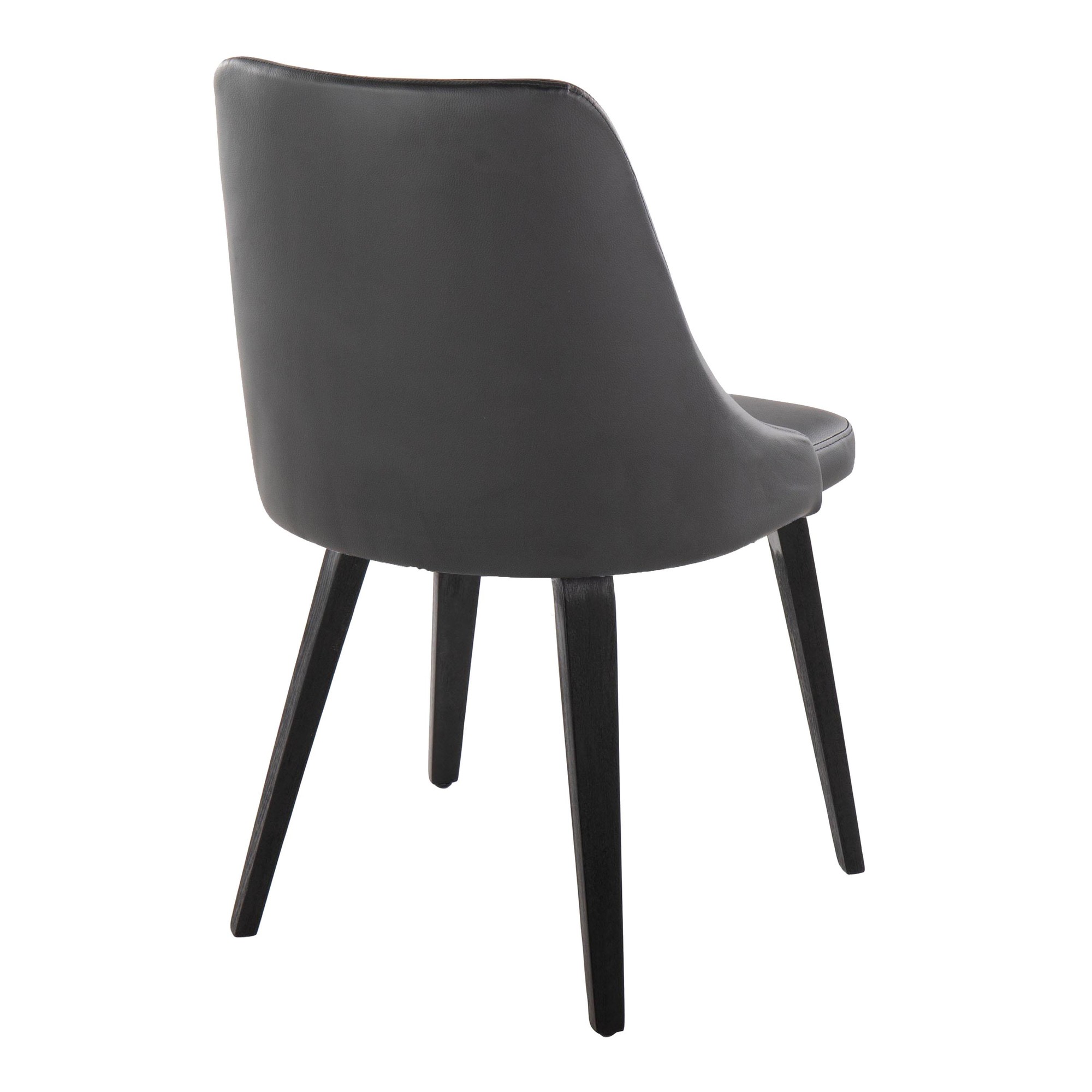 Marche Black Faux Leather Contemporary Dining Chairs (Set of 2) 5 Marche Black Faux Leather Contemporary Dining Chairs (Set of 2) - Image 5