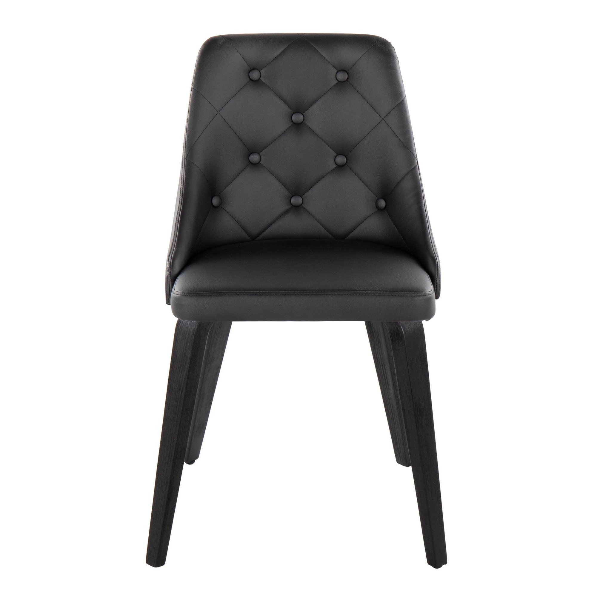 Marche Black Faux Leather Contemporary Dining Chairs (Set of 2) 7 Marche Black Faux Leather Contemporary Dining Chairs (Set of 2) - Image 7